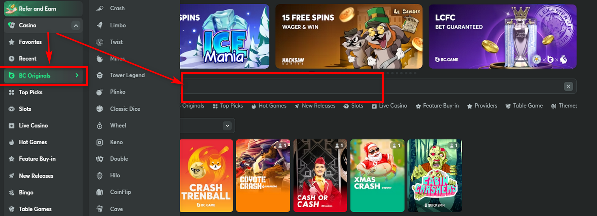 Start Play Crash BC.Game